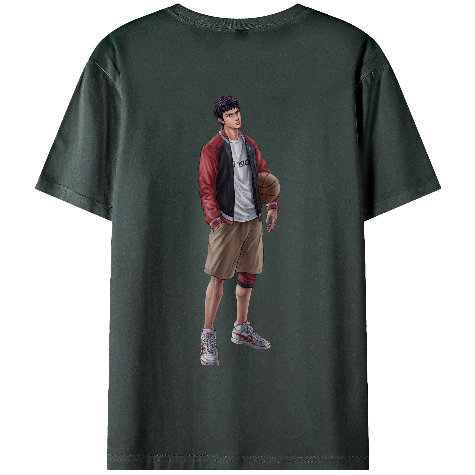 （画像用） SLAM DUNK／スラムダンク 綿100％ メンズ半袖Tシャツ（バックプリント） 通気性